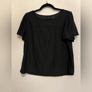 #403 Anthropologie W5 Black Eyelet Blouse XL